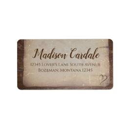 Rustika Pappra Bröllop-Returetiketter Adressetikett
