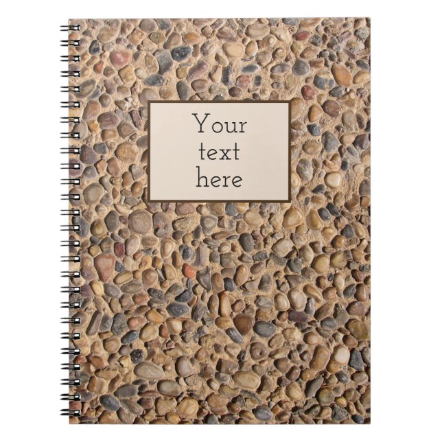 Rustika Pebble-stenar Foto med Anpassad Text Anteckningsbok (Framsidan)