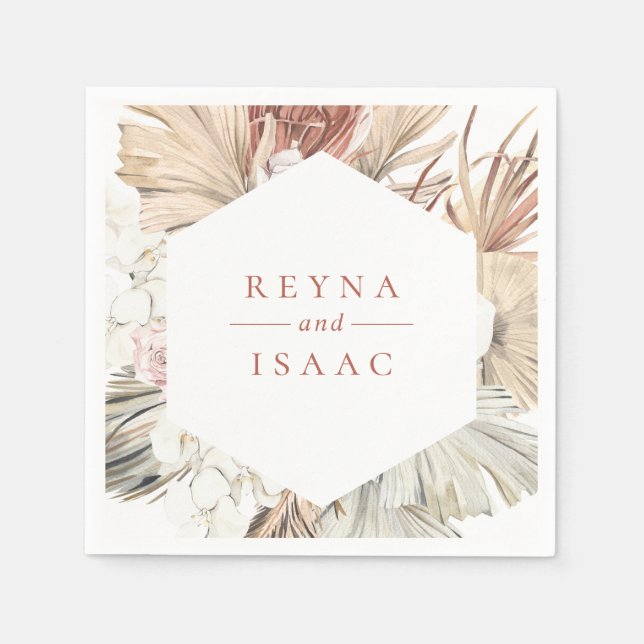 Rustika personliga pappersservetter i boho-chic-st (Framsidan)