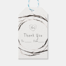 Rustika pinnar kvistar grenar krans anpassad prese presentetikett