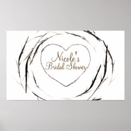 Rustika pinnar kvistar grenar krans banderoll affi poster