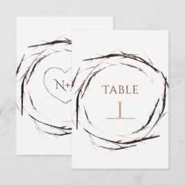 Rustika pinnar kvistar grenar krans bordsnummer