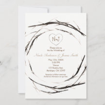 Rustika pinnar kvistar grenar krans inbjudningar