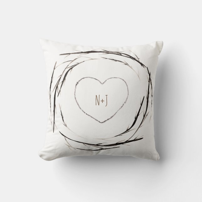 Rustika pinnar kvistar grenar krans lantlig stil kudde (Framsida)