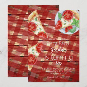 Rustika pizzabitar födelsedagsfest manus   inbjudningar