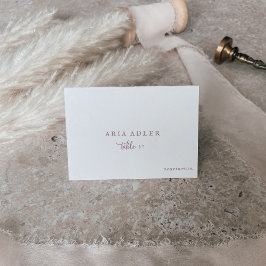 Rustika platskort för menyval till bröllop i roség bordsnummer