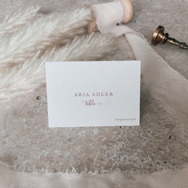 Rustika platskort för menyval till bröllop i roség bordsnummer (Skapare uppladdad)