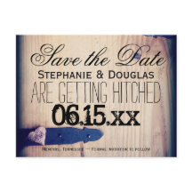 Rustika Postkort Med Trälås 'Save the Date' för Br