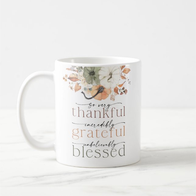 Rustika Pumpa Thanksgiving Middagsmugg Kaffemugg (Vänster)