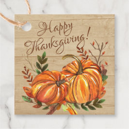 Rustika pumpakar till Thanksgiving Gåvor Etiketter