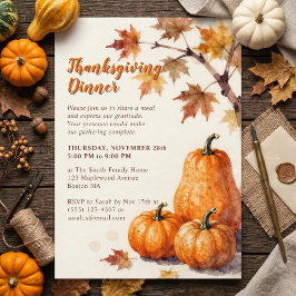Rustika pumpaskjul för Thanksgiving Inbjudningar