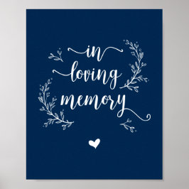 Rustika ranka, marinblå Till minne av, minnesmärke Poster