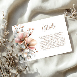 Rustika Rosa Blommiga Bröllopsdetaljer Tilläggskort