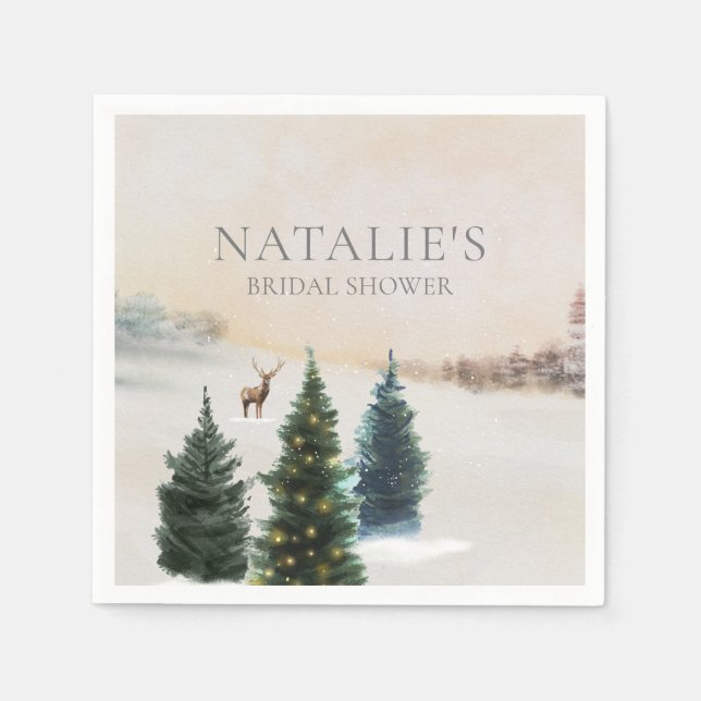 Rustika servetter av papper för bröllopsdusch med  (Framsidan)