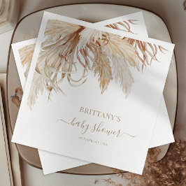 Rustika servetter med Pampasgräs för baby shower