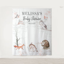 Rustika skogs- och vilda djur tema för baby shower