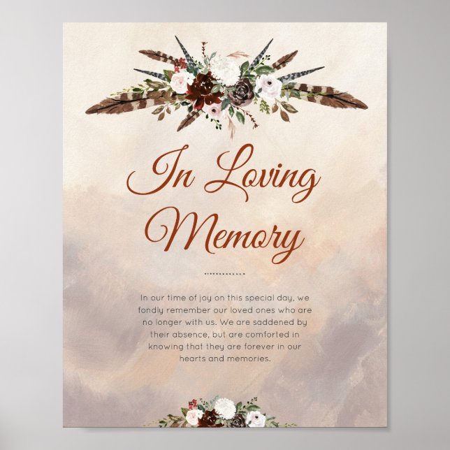 Rustika skogslandskapsfjädrar och blommande blommo poster (Framsidan)