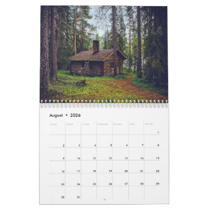 Rustika Skogsstugor & Mysiga Stugor Naturbilder Kalender