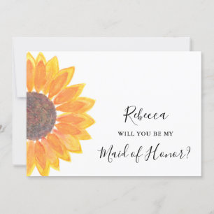 Rustika Solros Vill Du Vara Min Brudtjänare Inbjudningar