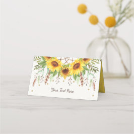 Rustika Solrosar Boho Drömfångare Matetikett Placeringskort