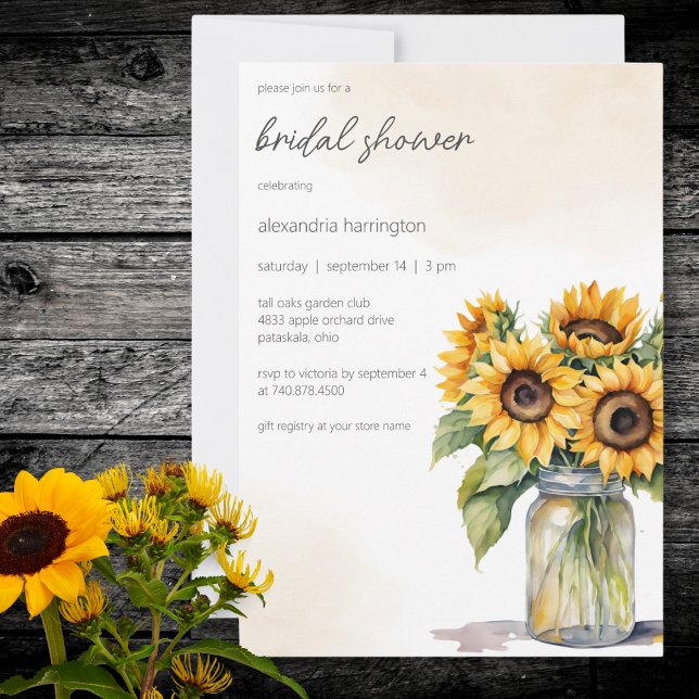 Rustika solrosbröllopsdusch  inbjudningar (Skapare uppladdad)