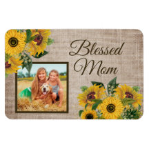 Rustika solrosor av jute Blessed Mom Foto