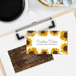 Rustika solrosor Guldprickar Boutique Visitkort
