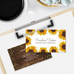 Rustika solrosor Guldprickar Boutique Visitkort