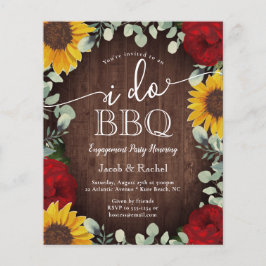 Rustika Solrosor Rosor Jag gör BBQ Bröllopsinbjuda
