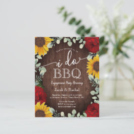 Rustika Solrosor Rosor Jag gör BBQ Bröllopsinbjuda