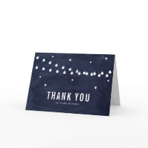 Rustika stjärnklara nattsträngljus tackkort