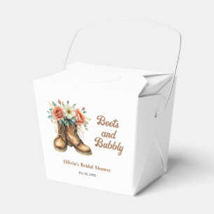 Rustika stövlar och bubblig western bröllopsdusch presentaskar