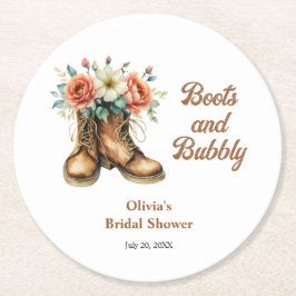 Rustika stövlar och bubblig western möhippa  underlägg papper rund