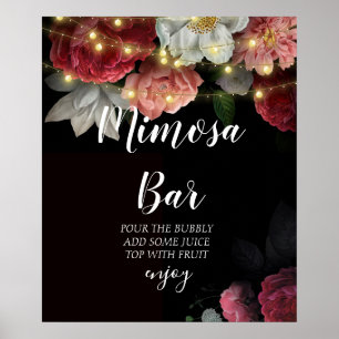 Rustika strängljus bröllopsdusch mimosa bar poster