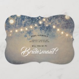 Rustika strängljus Vill du vara min brudtärna Inbjudningar