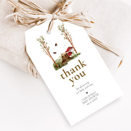 Rustika Svamp Skogs Baby Shower Favor Taggar Presentetikett
