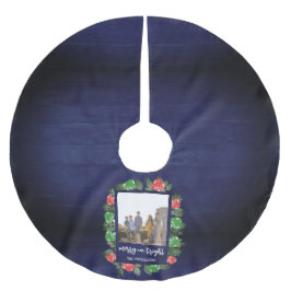 Rustika Svampiga Julmotiv från Skogen Julgransmatta Borstad Polyester