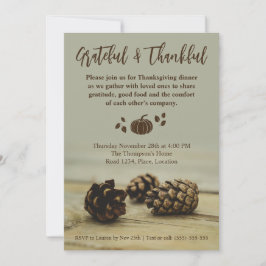 Rustika Tallkottar På Trä Pumpa Thanksgiving Inbjudningar
