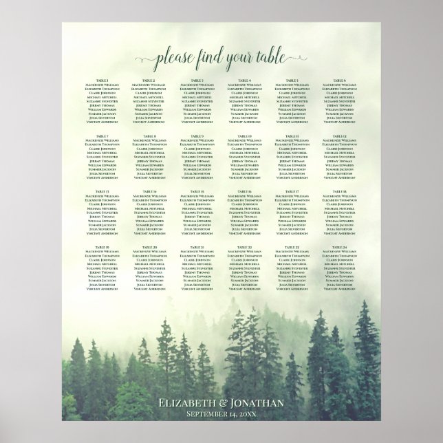 Rustika Tallrikshållare Gröna Tallar 24 Bord Place Poster (Framsidan)