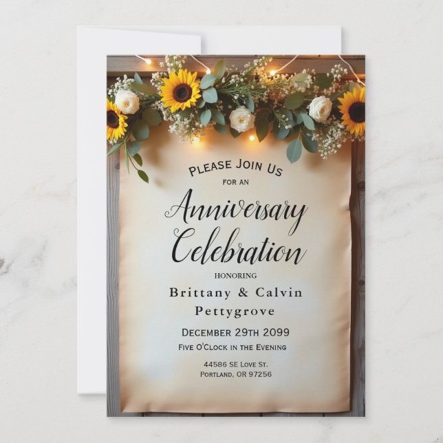 Rustika timmen före solnedgång-samlingar inbjudningar (Framsida)