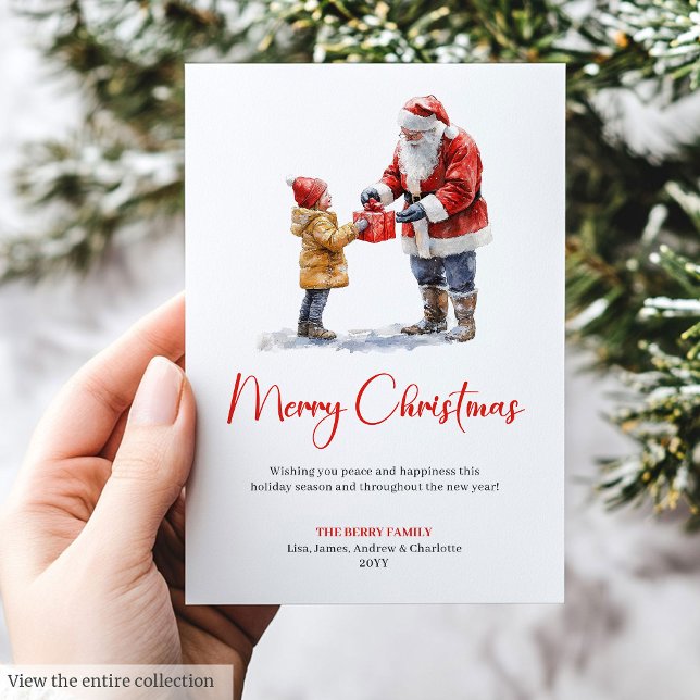 Rustika Tomte Traditionell God Jul  Julkort (Rustic Santa Claus Traditional Merry Christmas Card)