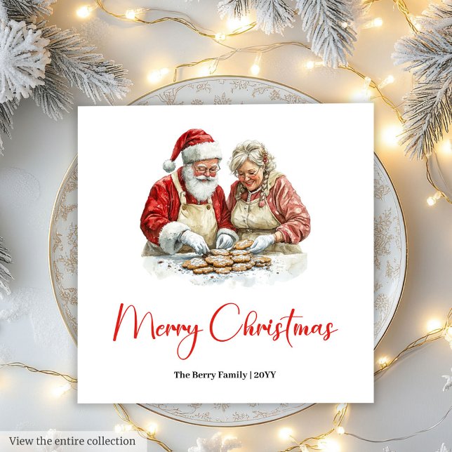 Rustika Tomte Vintage Festiva Glada Servetter (Rustic Santa Claus Vintage Festive Merry Napkin)