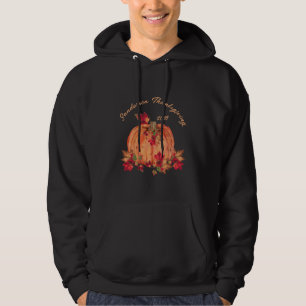 Rustika Trä Höst Orange Pumpa Höstlöv Hoodie