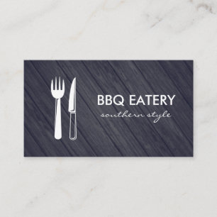Rustika Träbestick BBQ-restaurang Visitkort