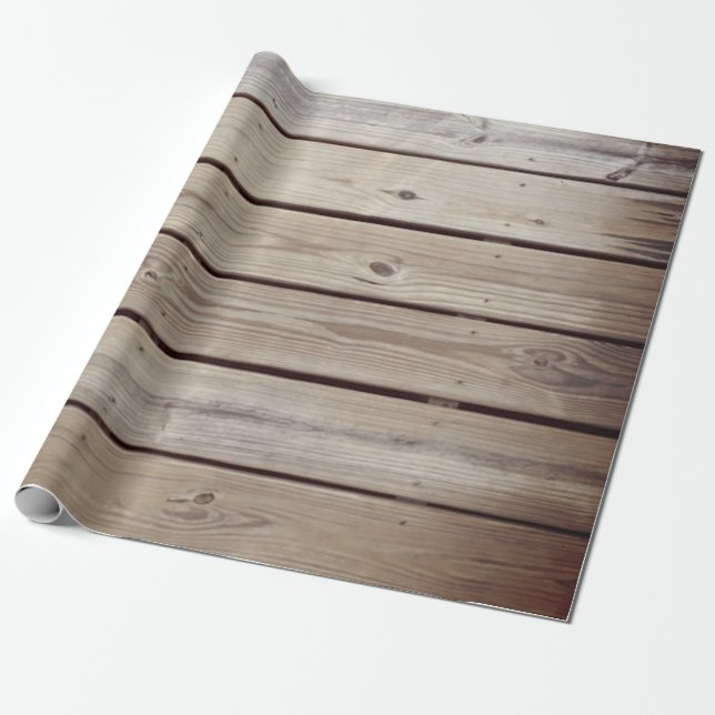 Rustika Träbrädor Presentpapper (Utrullad)