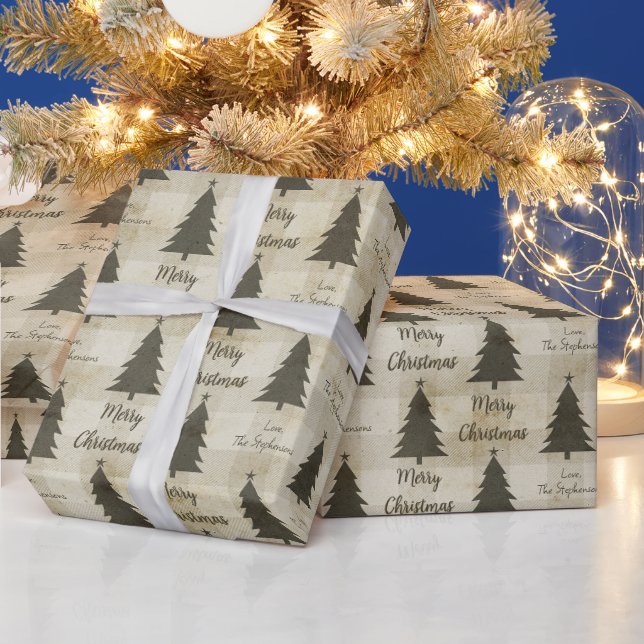 Rustika Träd Namn Julgranar Presentpapper (Helgdagar)
