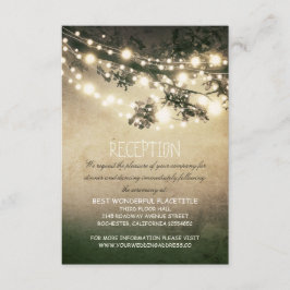 rustika trädgrenar & ljus bröllopsmottagning tilläggskort