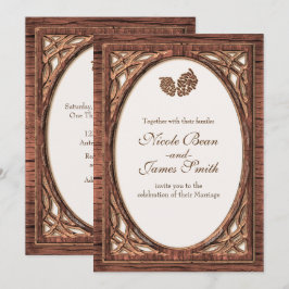 Rustika Träiga Tallkotte Tvåtons Trä Inbjudningar