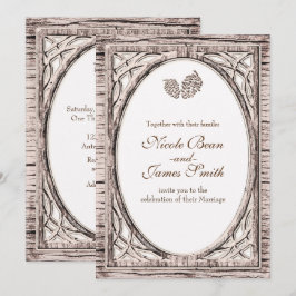 Rustika Träiga Tallkotte Vita Trä Inbjudningar