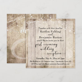 Rustika Träljus efter Vigseln Bröllopsmottagning Inbjudningar